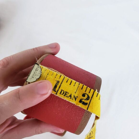 Miz Mooz Leather Thong Sandals Platform Wedge Womens 40 Red-Orange Boho Resort - Picture 10 of 10